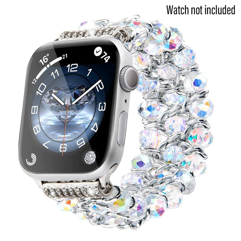 Shiny Bead Replacement Watch Band, Faux Pearl Decor Watch Band, Watch Band for Apple Watch, Wearable Accessories for Apple Watch Ultra Series SE 9 8 7 6 5 4 3 2 1