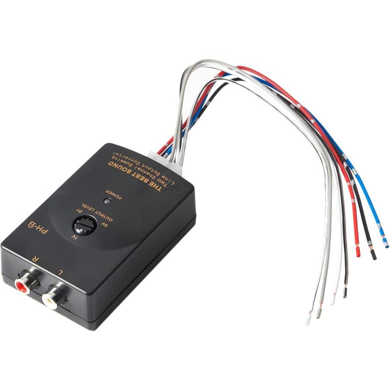 Audio Speaker Wire to RCA Line Output Converter, 2- High to Low RCA Converter for Adding Amplifier Subwoofer to Stock Stereo