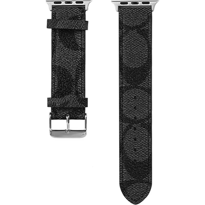 New Releases-Luxury Watch Bands Compatible with Apple Watch Band 38mm 40mm 41mm 42mm 44mm 45mm, Designer Retro Leather Band Strap Classic Band Buckle for iWatch Series SE 8 7 6 5 4 3 2 1 Accessories Wearable Clip Steel