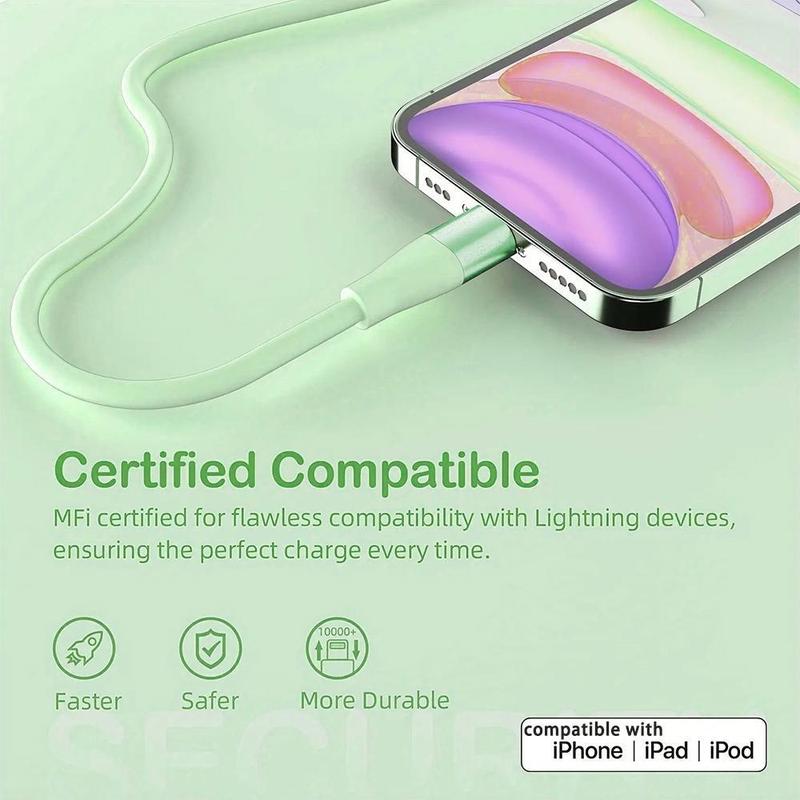 10FT [Apple MFi Certified] USB A Cable Charging Compatible with iPhone 14 13 12 11 Pro Max XR 8 7 6 Plus SE And More Cellphone, Mobile Phone Portable Charger Cable for Car Summer, Car Charger Cable for Smartphone Electronic Products