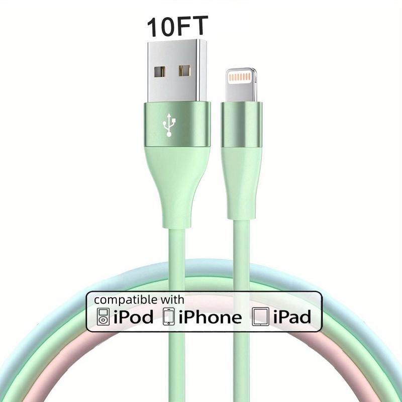 10FT [Apple MFi Certified] USB A Cable Charging Compatible with iPhone 14 13 12 11 Pro Max XR 8 7 6 Plus SE And More Cellphone, Mobile Phone Portable Charger Cable for Car Summer, Car Charger Cable for Smartphone Electronic Products