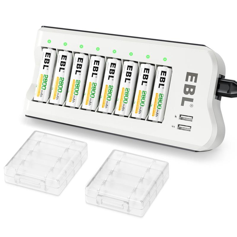 EBL Updated 808U Battery Charger with AA AAA Ni-MH Rechargeable Batteries