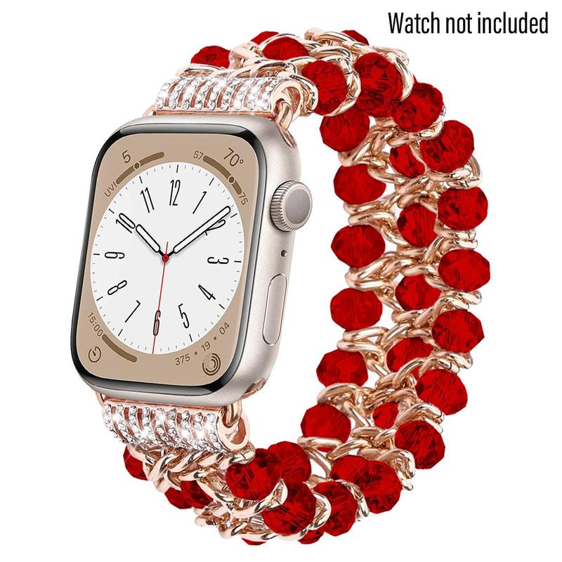 Shiny Bead Replacement Watch Band, Faux Pearl Decor Watch Band, Watch Band for Apple Watch, Wearable Accessories for Apple Watch Ultra Series SE 9 8 7 6 5 4 3 2 1