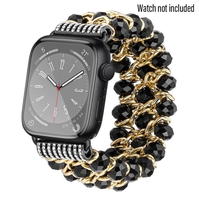 Shiny Bead Replacement Watch Band, Faux Pearl Decor Watch Band, Watch Band for Apple Watch, Wearable Accessories for Apple Watch Ultra Series SE 9 8 7 6 5 4 3 2 1