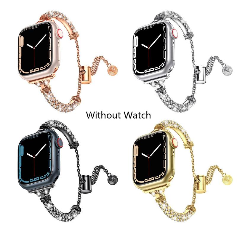 Rhinestone Decor Watch Band (1 Count), Fashionable Watch Band for Women, Watch Band for Apple Watch Series SE 1 2Ultra