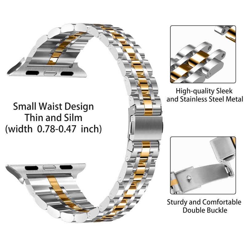 Stainless Steel Watch Band with TPU Watch Screen Protective Case, Lightweight Replacement Watch Band, Smart Watch Band Compatible with Apple Watch Series