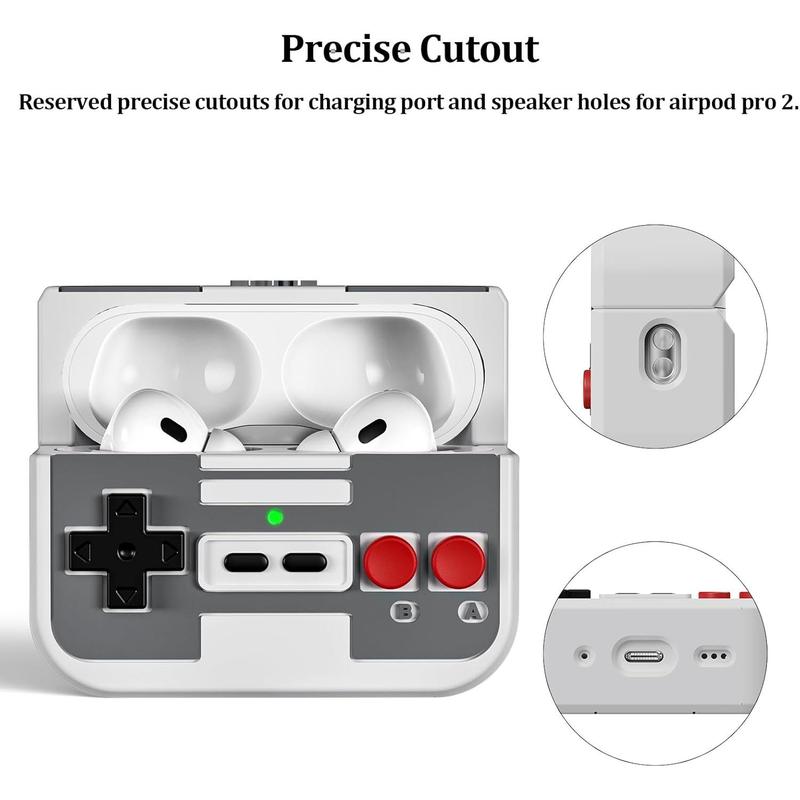 AirPods Pro 2nd 1st Generation Case Cover, Cute Funny Cool Game Player Design Silicone Protective Case with Lanyard for Apple AirPods Pro 2nd 1st Gen Charging Case Protection Chargeable