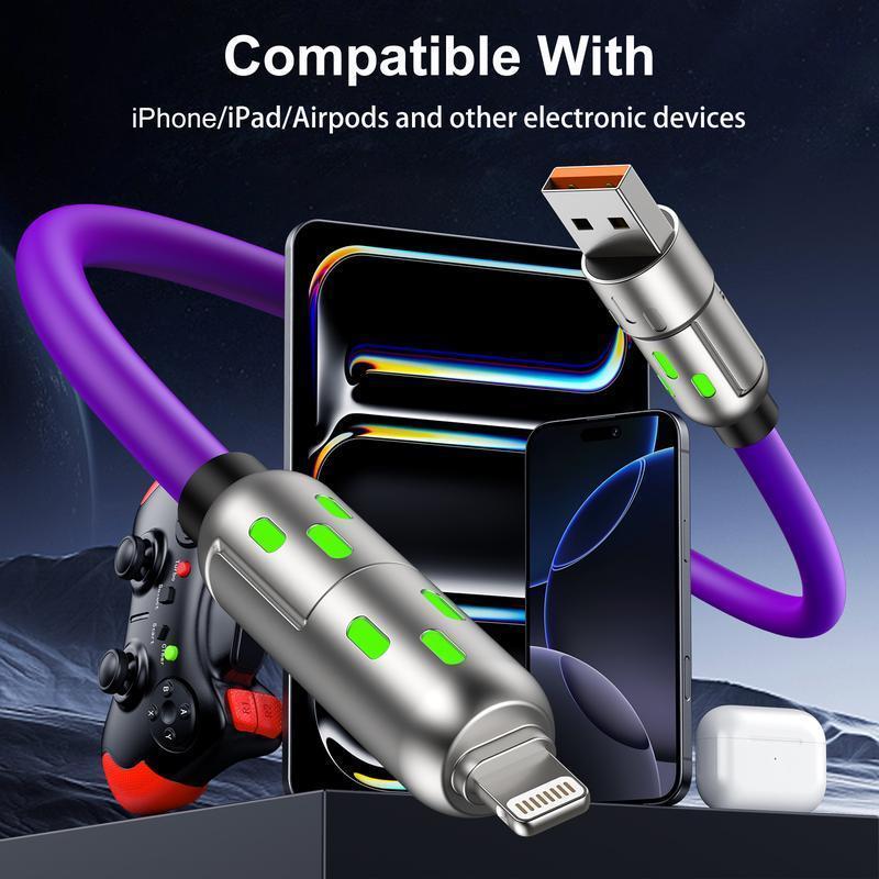 2025 NEW 4-in-1 Multi USB Charging Cable -MAX 240W Fast Charging Charger Cord with USB A+Type C for iPhone 16 15 14 13 iPad Samsung Galaxy MacBook iPad Tablets