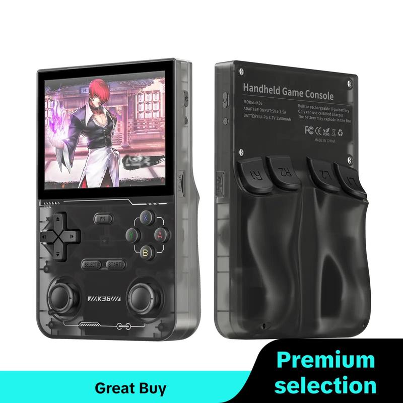 YLW GAMINJA K36 Open Source Linux System Handheld Game Console, 1 Count 3.5HD IPS Screen Portable Retro Handheld Player with 16000+ Games & 20+ Emulators, Game Peripherals