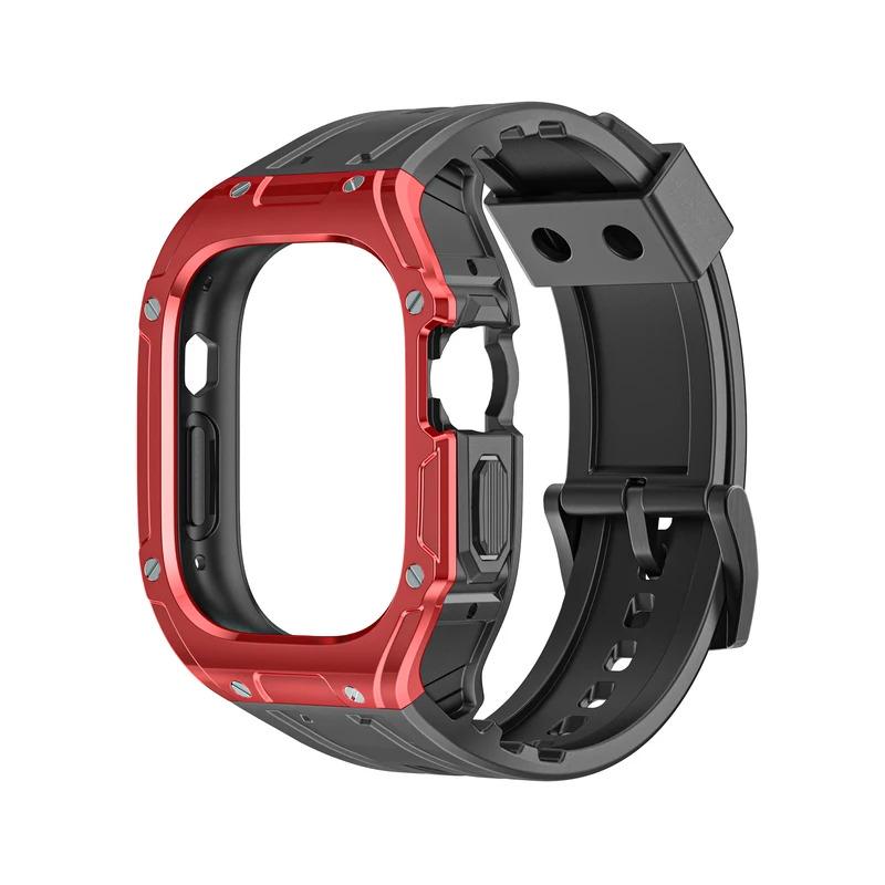 Case + strap band for Apple Watch ultra 2 49mm modification kit PC case sport rubber silicone Correa iWatch series ultra bracelet