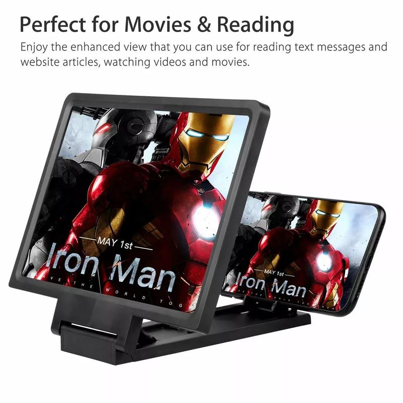 3D Mobile Phone Screen Magnifier HD Video Amplifier Smartphone Stand Bracket US