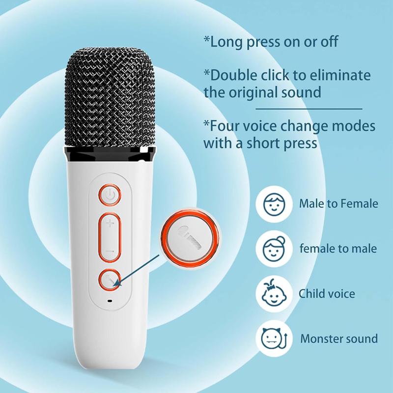 Mini Karaoke Machine for Kids, Christmas Birthday Gifts for Girls Boys Toy, Portable Bluetooth Speaker with 2 Wireless Mic, Premium Songs for All Ages