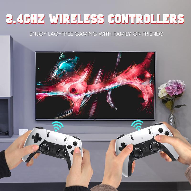 2025 New Retro Game Stick for Childhood Memories with 40,000+ Video Games, 40 TV Emulator Consoles, Plug and Play, Compatible with Arcade Maze and Other Retro Games, 4K HD Output, 2.4GHz Wireless Controller