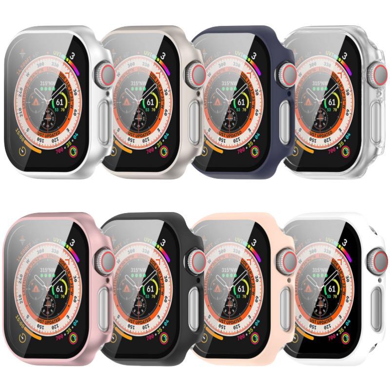 Smart Watch Case with Tempered Glass Film, 1 Count Shockproof Watch Screen Protective Cover, Watch Accessories Compatible with Apple Watch 42mm 46mm