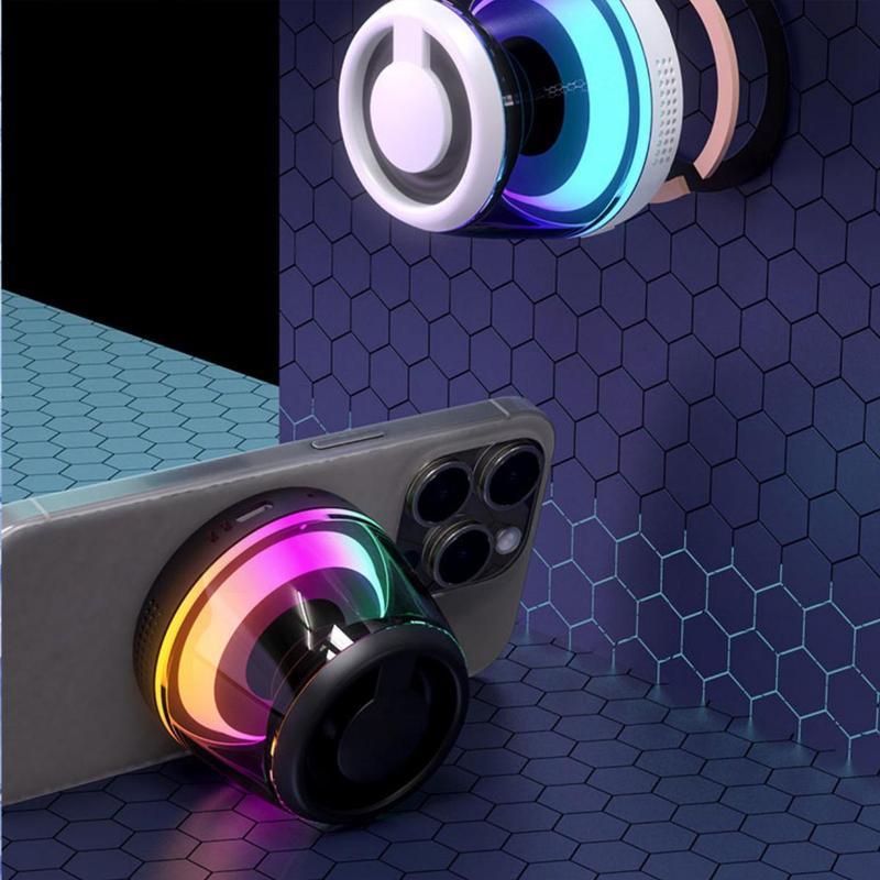 Magnetic Bluetooth Speaker, Wireless Phone Stand Gaming Speaker, IPX5 Waterproof for Shower, Outdoor, Golf, RGB Light, Portable Bluetooth-Compatible