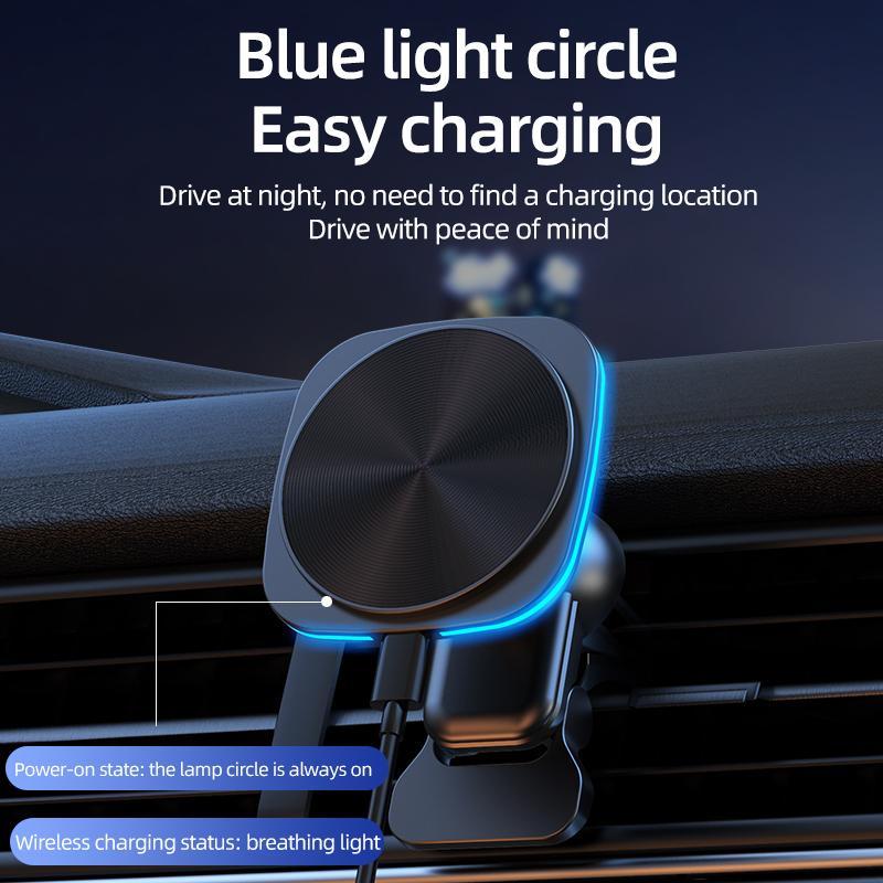 15W Magnetic Wireless Car Charger, Car Phone Holder Charger, Car Charging Stand for iPhone 15 14 13 12, Compatible with MagSafe