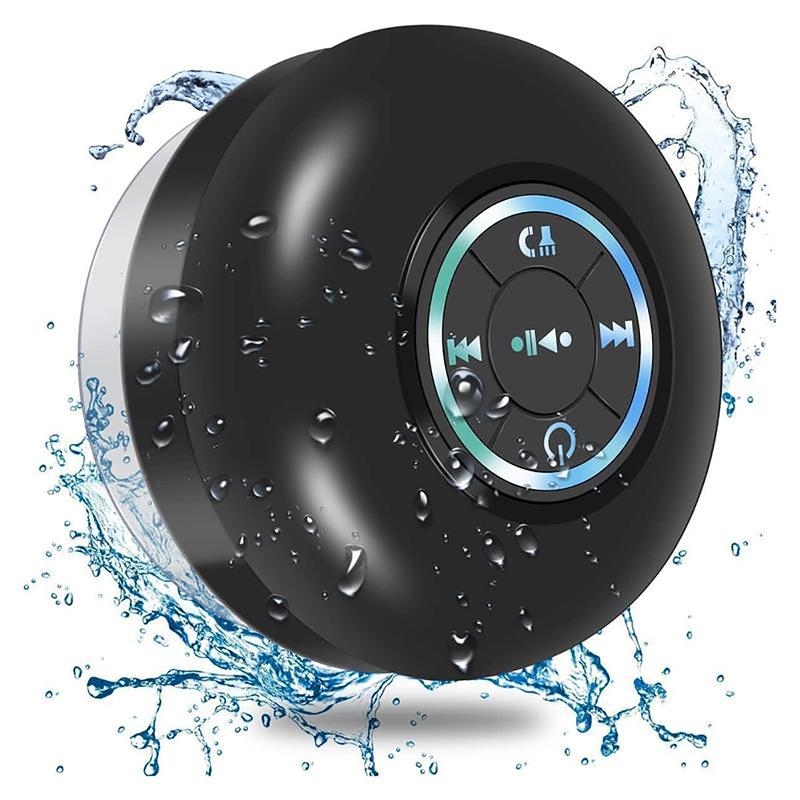 Portable mini Bluetooth shower speaker with variable LED lights, iPX4 waterproof, hands-free speaker, wireless stereo rechargeable, suitable for beaches, showers, and homes, a must-have for families Waterproof LED Speaker Mini Bluetooth waterproof speaker