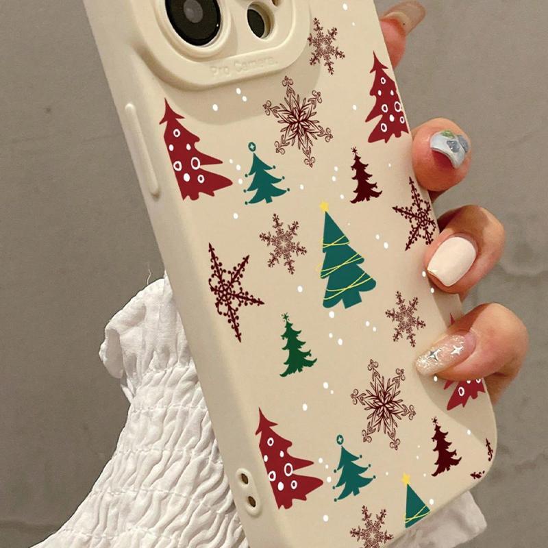 Christmas Tree Pattern Phone Case, Anti-drop Cellphone Protective Cover, Full Body Shockproof Mobile Phone Cover for iPhone Series, Smartphone Accessories