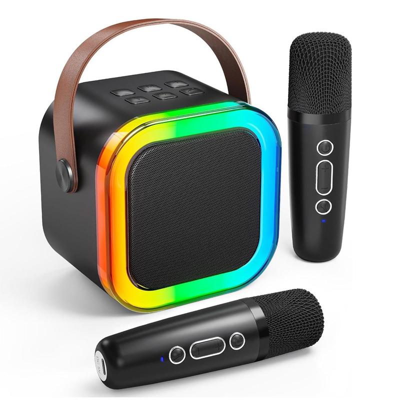 Fall Portable Wireless Karaoke Speaker with Microphone, HIFI Stereo Sound Subwoofers, KTV Speaker Subwoofer with RGB Colorful LED Lights, Karaoke Machine Sound System for Outdoor Sports Travel, Audio Device, Room Accessories