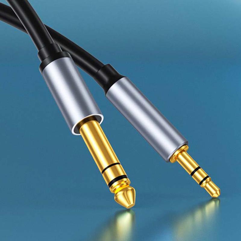 6.35mm Male to 3.5mm Male TRS Bidirectional Stereo Audio Cable Jack, Audio Cable Jack, Suitable for Guitar, iPod, Laptop, Speaker, Amplifier