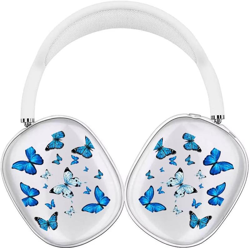 Compatible with AirPod Max Case Cover,Cute  Butterfly Cartoon Pattern Design Headphone Case,Clear TPU  Case Anti-Scratch Shockproof Protective for Airpod Max Case