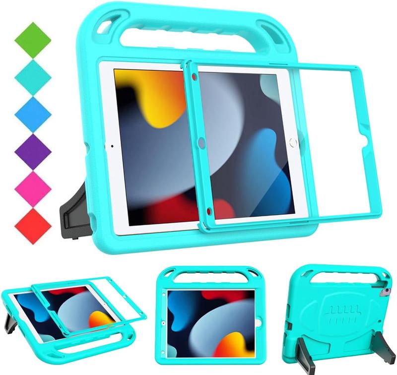 Case for iPad 10.2 2021 2020 2019 - iPad 9th 8th 7th Generation Case for , with Built-in Screen Protector, Shockproof Handle Stand  Case for iPad 10.2