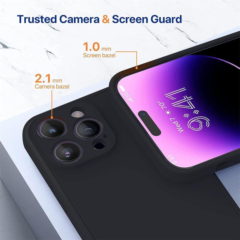 Minimalist Solid Color Phone Case for iPhone 15 Pro Max 15 Pro 15 Plus 15, 1 Count Liquid Silicone Shockproof Case for iPhone 14 Pro Max 14 13 12 11 & iPhone 16 Series