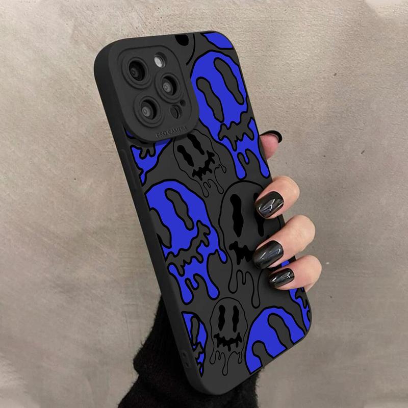 Creative Ghost Pattern Phone Case for Summer, TPU All-inclusive & Drop-resistant Phone Protective Cover, Decorative Phone Accessories Compatible with iPhone 11 12 13 14 15 Pro Max Plus, Smartphone Case