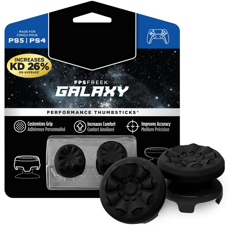 Performance Thumbsticks Galaxy Black for Playstation 5 (PS5) , Playstation 4 (PS4)and Xbox Controller,Control Freaks,Performance Thumbsticks and Precision Rings | 1 High-Rise, 1 Mid-Rise