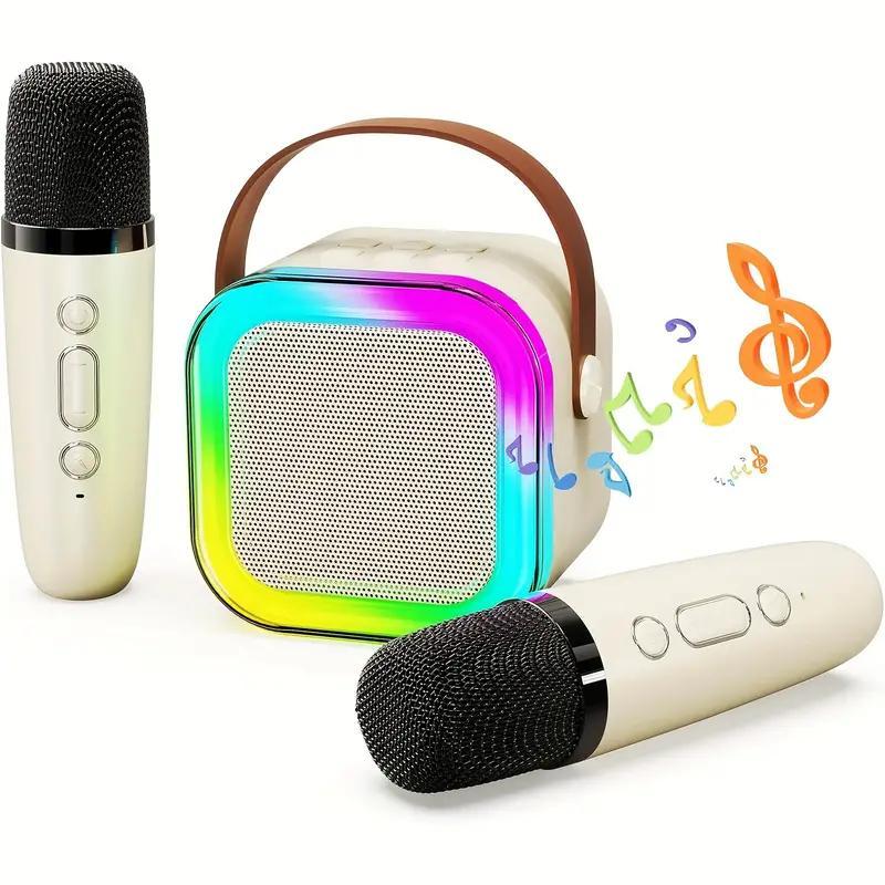 Portable Mini Karaoke Speaker with 2 Microphone, Wireless Outdoor Speaker, Home Singing Karaoke Wireless Speaker, Audio & Video Products