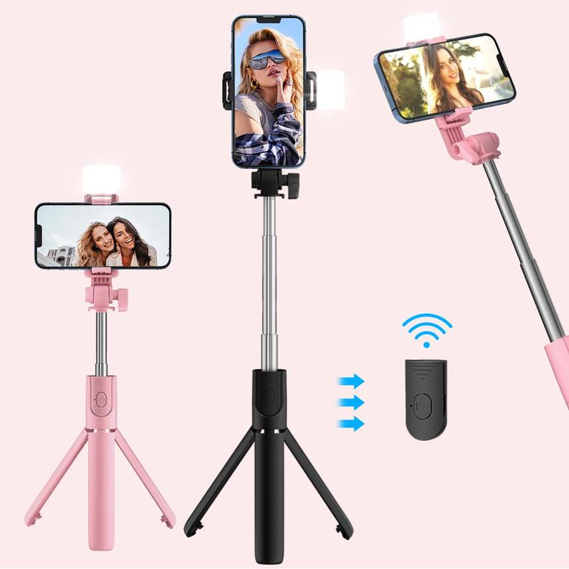 Wireless Selfie Stick Tripod Stand, Extendable Phone Tripod Stand with Remote Control, Phone Accessories for Live Streaming Selfie Photos