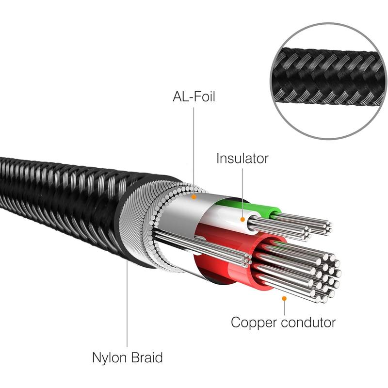 3.5mm to 6.35mm audio cable 6Ft, silver housing 3.5mm 1 8 