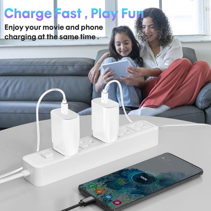 Super Fast Type C Charger, 2-Pack 25W Type C Charger Fast Charging Block with USB C Charger Cable Compatible with Samsung Galaxy S24 Ultra S23 S22 S21 S20 iPhone 15 15 Plus 15 Pro 15 Pro Max (White)