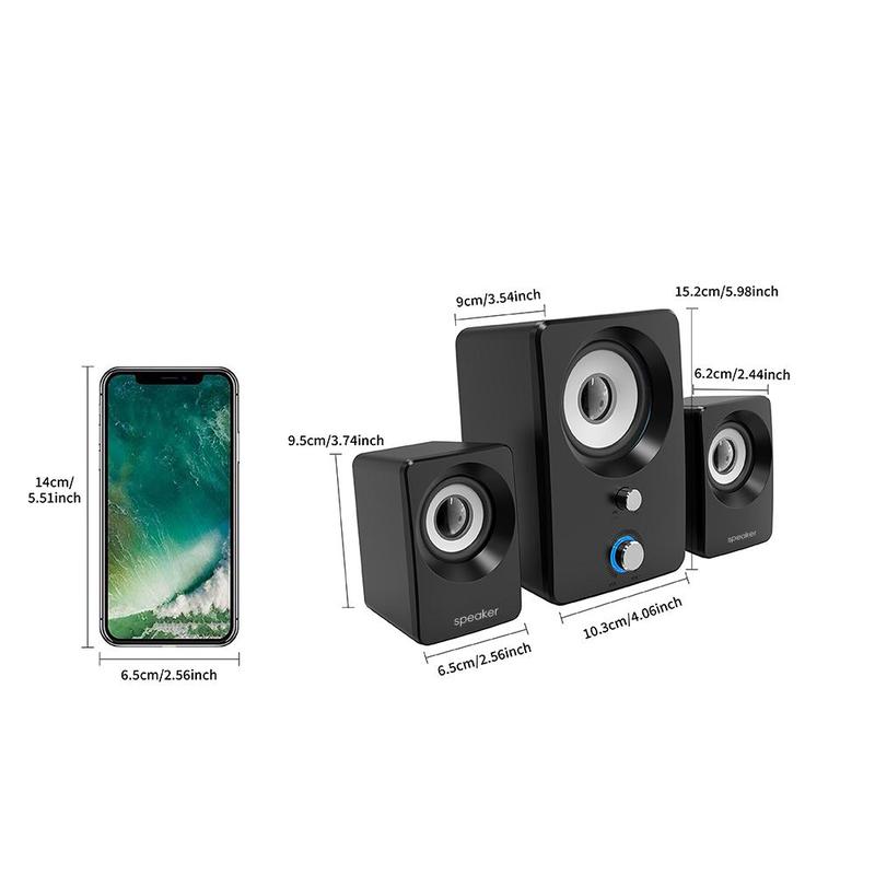 3 In 1 Wired Speaker, 1 Count 360 Degree Surround Sound Speaker with Subwoofer, Multimedia Laptop PC Computer Speaker for Home, Computer Office