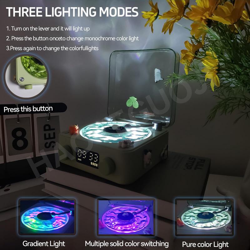 Wireless Speaker, Multifunctional Desktop Speaker with USB Port & AUX Input, Speaker with Environment Light Adjustment Modes, Sound Machine for Room Decor, Halloween Gifts