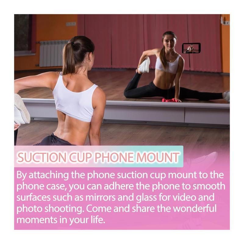 Suction Phone Case Adhesive Mount – Silicone Hands-Free Accessory Holder for Selfies, Videos, and Convenient Phone Use ( Pink ) Smartphone