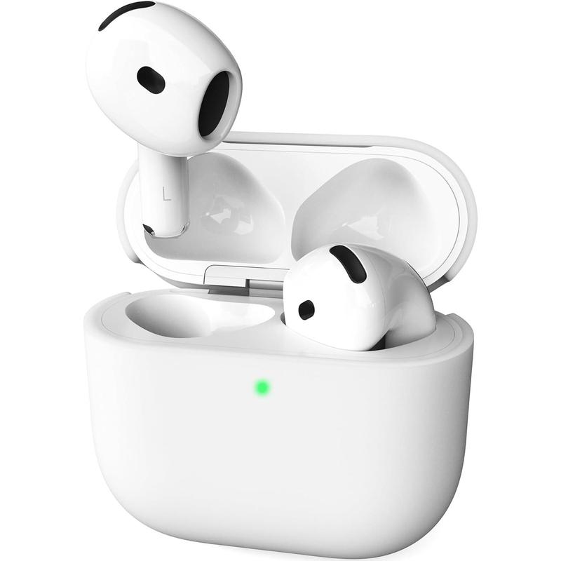 for AirPods 4th Case Cover, Soft   Full Protective Case Cover for Men and Women, Compatible with AirPods 4 with ANC, White