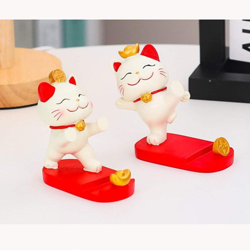 Mobile Smartphone Stand - Cute Fortune Lucky Cat Cellphone Holder Accessories Aesthetic Mount