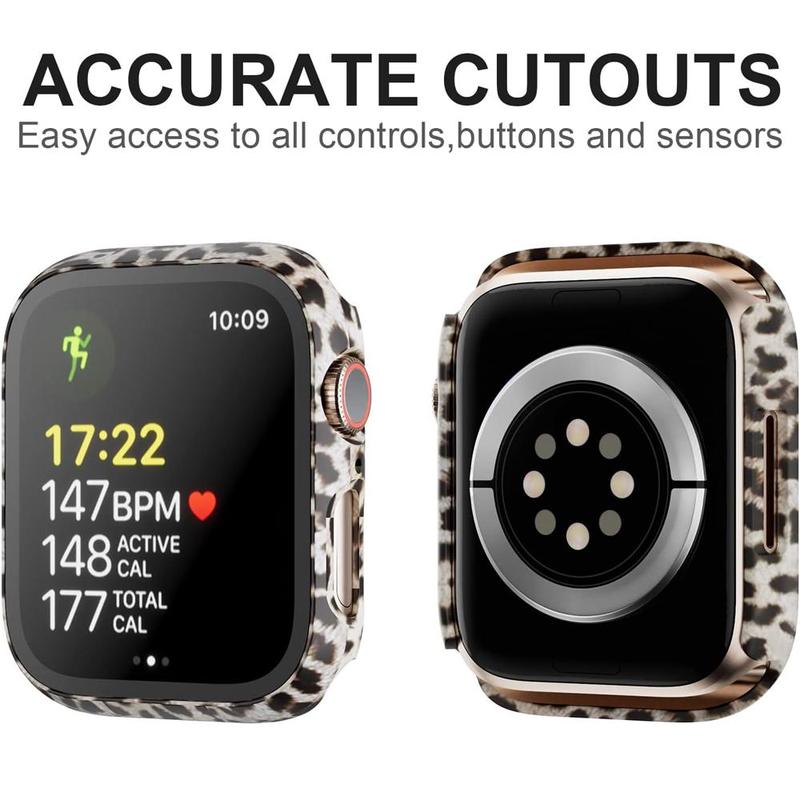 Men Women PC+Tempered Glass Integrated Case, 12pcs set Anti-drop Casual Protective Cover for Apple Watch Case 38 40 41 42 44 45 49mm, Intelligent Watch Case Accessories for iWatch Series Ultra SE 9 8 7 6 5 4 3 2 1 (without Watch)