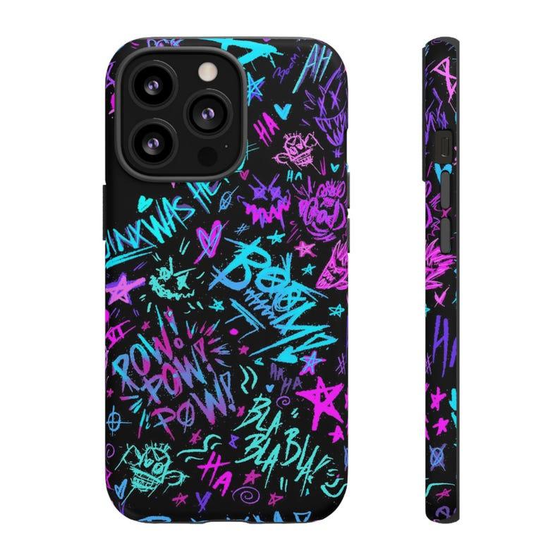 Phone Cases Jinx Arcane Inspired Neon Colour Graffiti Art Protective Cell Phone Shell Cover For Almost EVERY Iphone Model