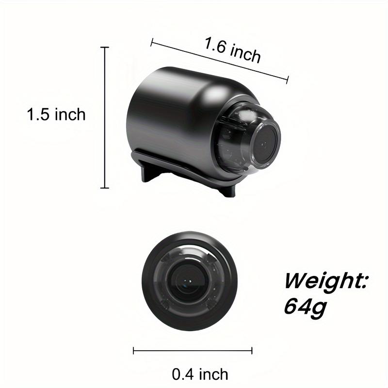 indoor security camera 720P HD Mini Camera with 940nmIR Night Vision, Motion Detection & Video Recording - Includes USB Power Cable & 64GB SD Card, Built-in Mic for Clear Audio - Perfect for Indoor & Office Surveillance