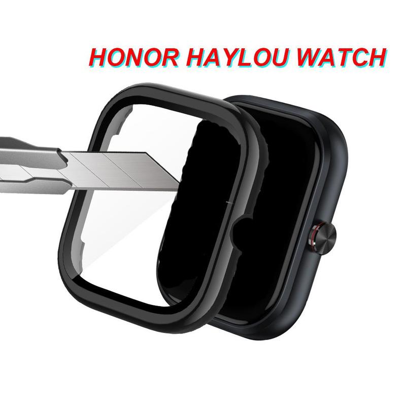 Smart Watch Screen Protective Case, Ultra-thin Tempered Glass Full Coverage Protective Shell, Wearable Accessories for Honor Choice Haylou Watch