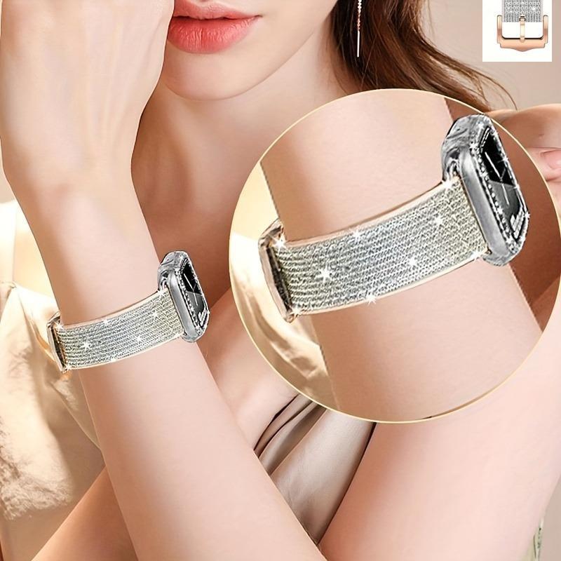 Rhinestone Decor Watch Band, 3 Counts set Elegant Watch Accessories for Women, Durable Watch Accessories for iWatch Series 9 8 7 6 5 4 3