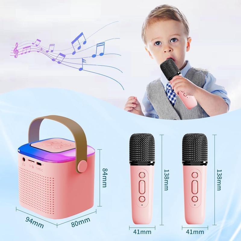 Portable Wireless Karaoke Speaker with Microphone, HIFI Stereo Sound Subwoofers, KTV Speaker Subwoofer with RGB Colorful LED Lights, Karaoke Machine Sound System for Outdoor Sports Travel, Audio Device, Room Accessories