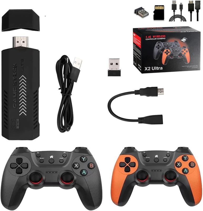 X2 Ultra Game Stick 4k,Retro Game Console Built in 40000+Games,Plug and Play Video Gaming Console,Plug and Play Video Games for Tv with 2.4g Wireless Controllers HDMI Output 128GB