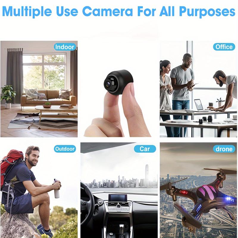 indoor security camera 720P HD Mini Camera with 940nmIR Night Vision, Motion Detection & Video Recording - Includes USB Power Cable & 64GB SD Card, Built-in Mic for Clear Audio - Perfect for Indoor & Office Surveillance