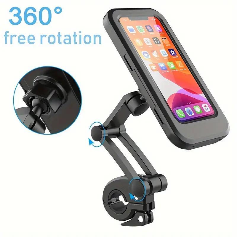 Waterproof Motorcycle Phone Holder, 1 Count Magnetic Retractable 360° Rotatable Car Phone Holder, Bicycle GPS Phone Mount, Motorcycle Accessories