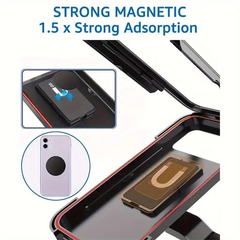 Waterproof Motorcycle Phone Holder, 1 Count Magnetic Retractable 360° Rotatable Car Phone Holder, Bicycle GPS Phone Mount, Motorcycle Accessories