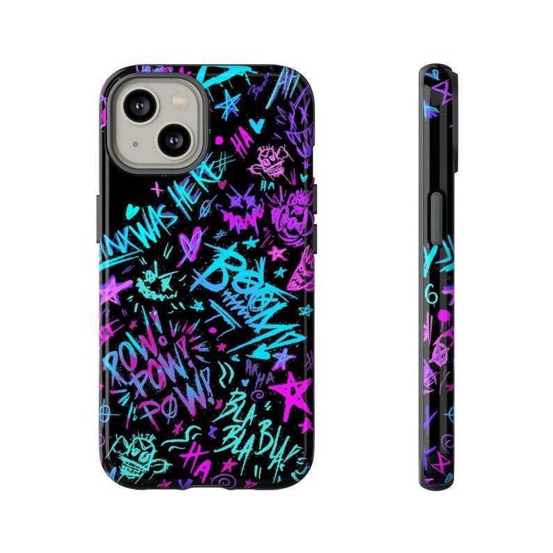 Phone Cases Jinx Arcane Inspired Neon Colour Graffiti Art Protective Cell Phone Shell Cover For Almost EVERY Iphone Model