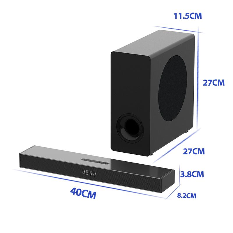 160Watts Audio Soundbar for 4K  HD Smart TVs, Sound Bars for TV with Powerfull Subwoofer, Surround Sound System, Deep Adjustable Bass, HiFi Wireless 2.1 Home Audio, TVHD ARC Opt AUX outdoor home tv  speakers